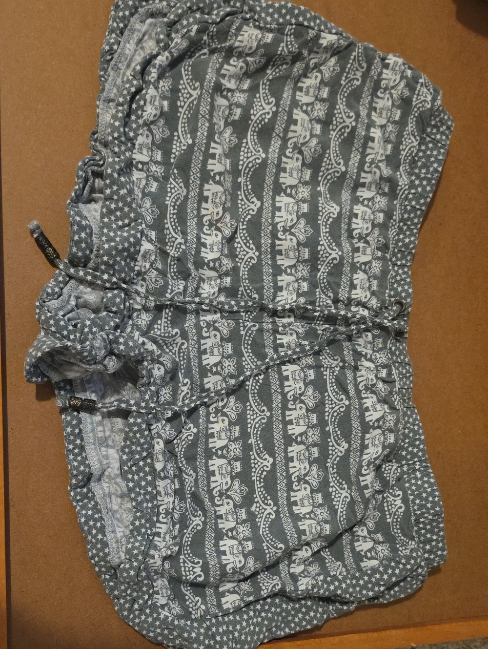 Pink Rebublic Grey And White Elephanted Printed Pajama Shorts